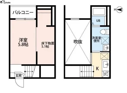 プレミア中島【2階】の間取り
