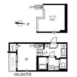 ハーモニーテラス佐古前町Ⅱ【205号室】の間取り