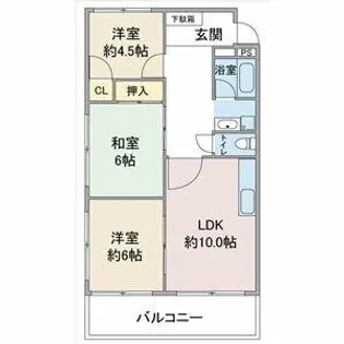 サンライズ喜多山【3階】の間取り