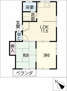 ヴィラやよい【2階】の間取り