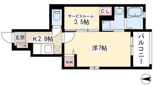 レッド・リーブスⅦ【1階】の間取り