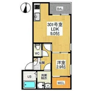 Regalest A.K.II16名城公園【301号室】の間取り