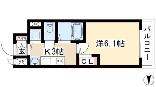 プレサンスSAKAE白川公園Ⅱ【7階】の間取り