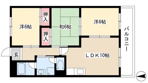 ハイツ・エスポアール【3階】の間取り