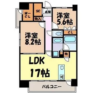 アンアージュ白壁【3階】の間取り