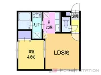 ヴィラージュ富岡【1階】の間取り