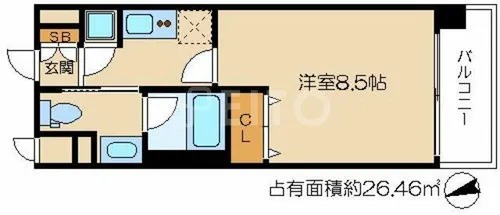 レジディア洛北【2階】の間取り
