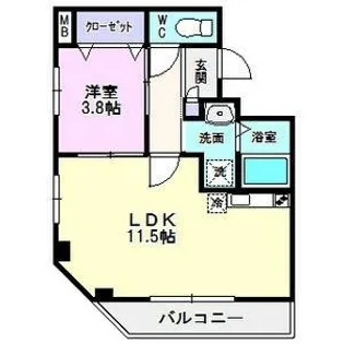 ボナール・ド・フルール【2B号室】の間取り