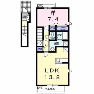 ジュネス桃山【2階】の間取り