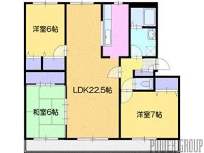 ニュータウン若葉F棟【5階】の間取り