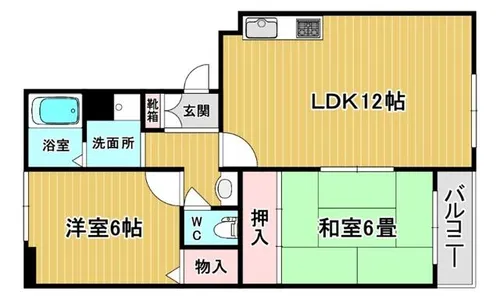 プラムキャッスル【1階】の間取り