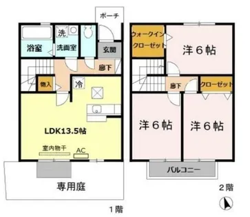 パストラル田寺 B棟【1階】の間取り