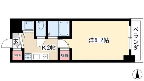 プレサンス名古屋駅前プラチナム【10階】の間取り