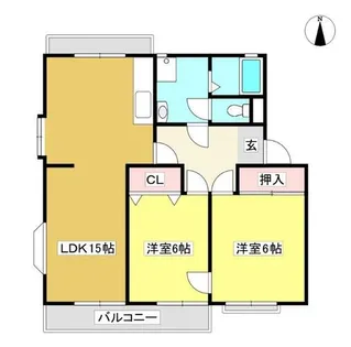 コーポ西ノ浜A【202号室】の間取り