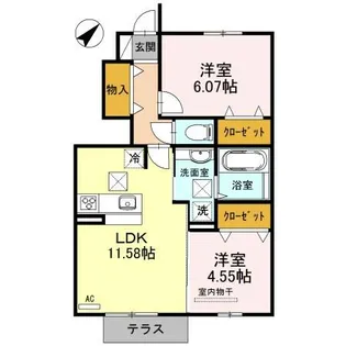 Raffine Biwa【1階】の間取り