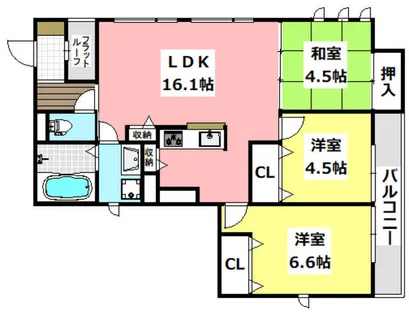 La brise verte【3階】の間取り