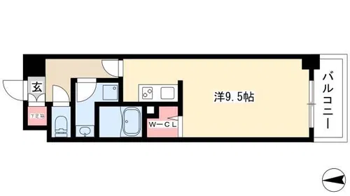 エルスタンザ名駅西【1102号室】の間取り