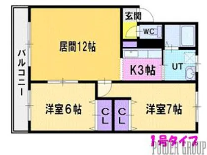 パレスエベツ【3階】の間取り
