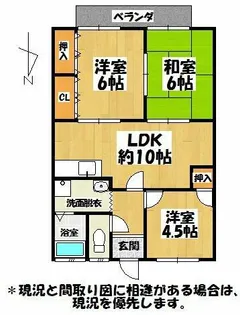 ジョイフル田隈【202号室】の間取り