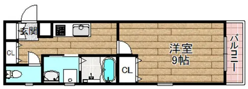 メルシー高槻八幡【201号室】の間取り