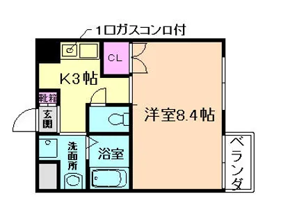 グリーンテラス豊中【2階】の間取り