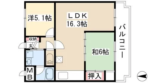 メゾン第五初島【2階】の間取り