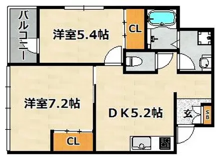 ラフィーネ神戸【202号室】の間取り