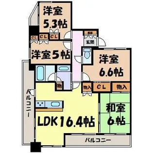パークアクシス金山WEST【8階】の間取り