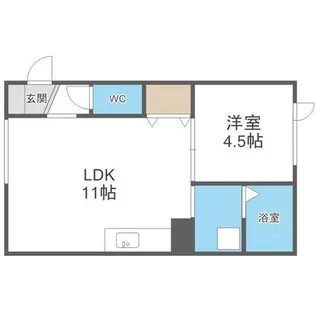 クレードル山鼻【1階】の間取り