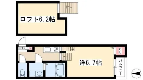 PLAISIR【103号室】の間取り