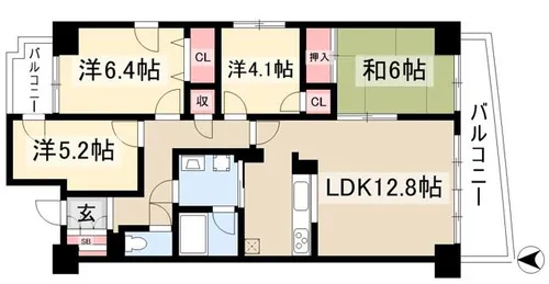 ザ・シーン城北ウエストスター【304号室】の間取り