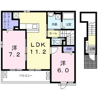 モン ソレイユⅠ【2階】の間取り