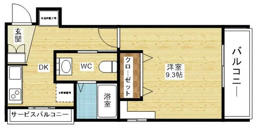 1DKの間取り画像