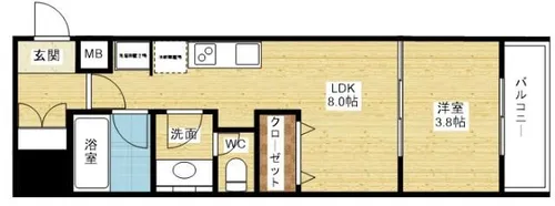 ブエナビスタ【8階】の間取り