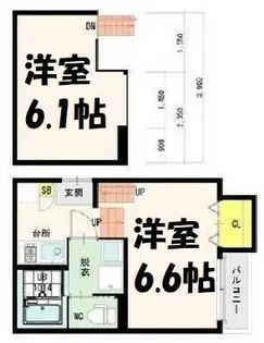 ルークス名古屋Ⅱ【2階】の間取り