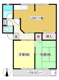 ボヌール絆Ⅳ【202号室】の間取り