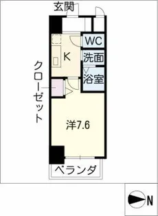 リバーコート砂田橋Ⅱ【1階】の間取り
