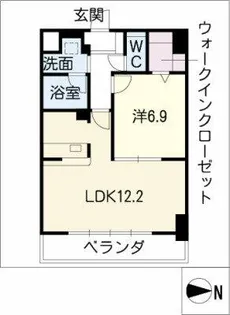 リバーコート砂田橋Ⅱ【0302号室】の間取り