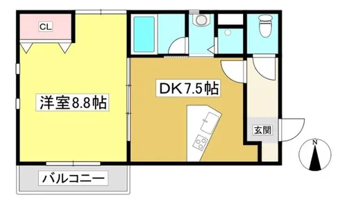 ガーデンコート・プロヴァンス【202号室】の間取り