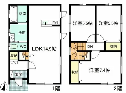 愛知県小牧市中央5丁目【一戸建】の間取り