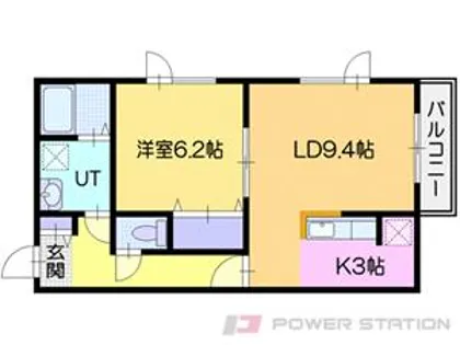 クラージュ入船【3階】の間取り