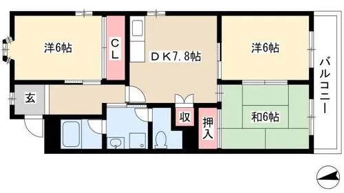 アネックス栄Ⅱ【301号室】の間取り