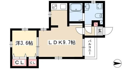 Cherim庄内通East【3階】の間取り