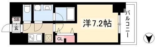 エス・キュート 丸の内【0203号室】の間取り