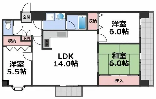 ティピカルタルミ【4階】の間取り