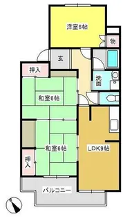 メゾン三ヶ根【301号室】の間取り