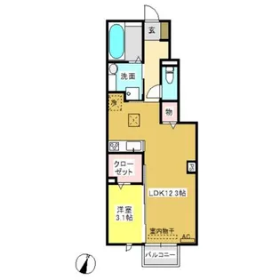 レセンテ須田 A【1階】の間取り