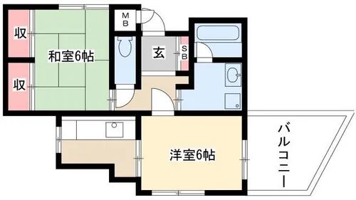ラウムズ虹ヶ丘【201号室】の間取り
