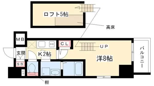 エステムコート名古屋栄デュアルレジェンド【201号室】の間取り