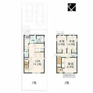 愛知県名古屋市名東区西里町2丁目【タウンハウス】の間取り